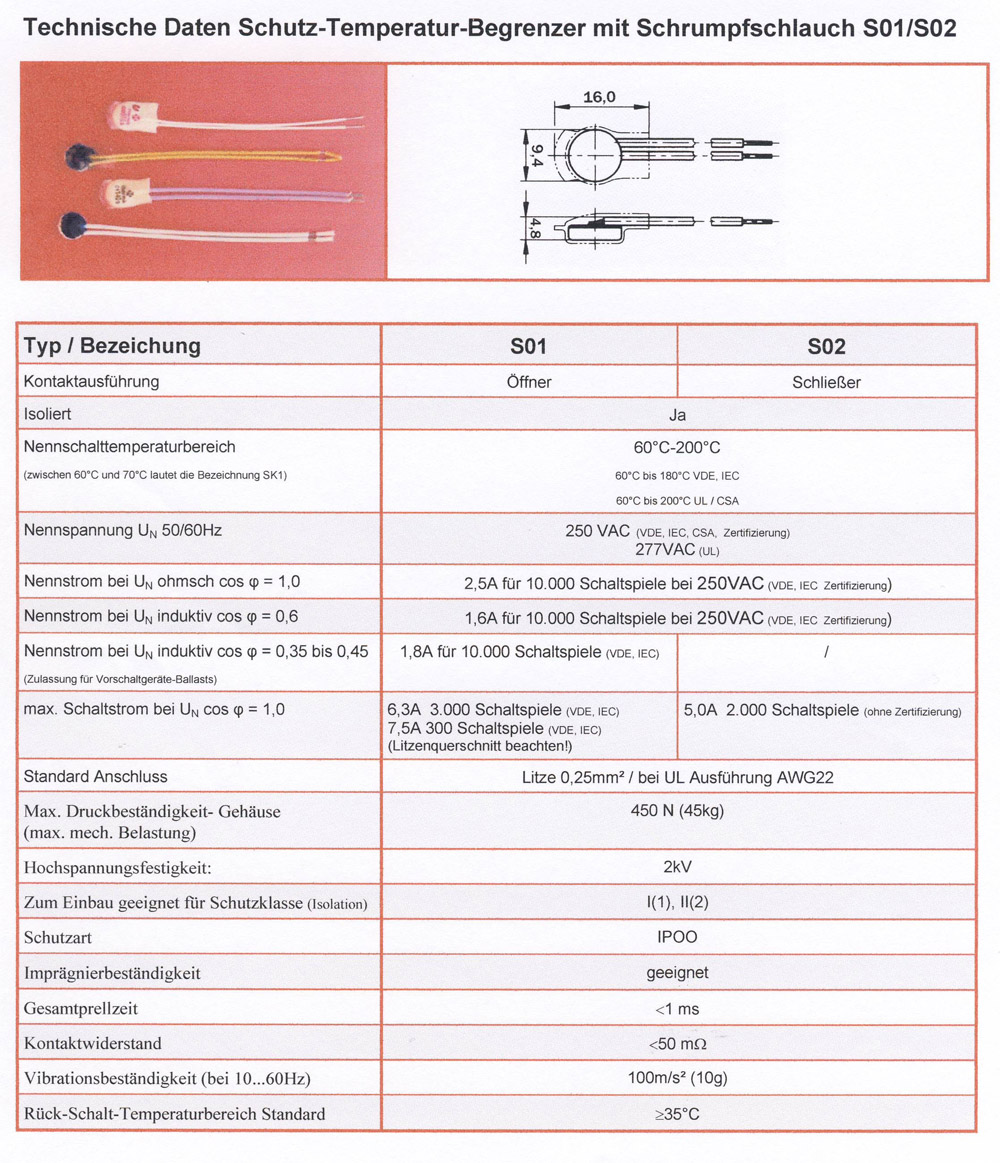 Termoelement normalt sluten kontakt