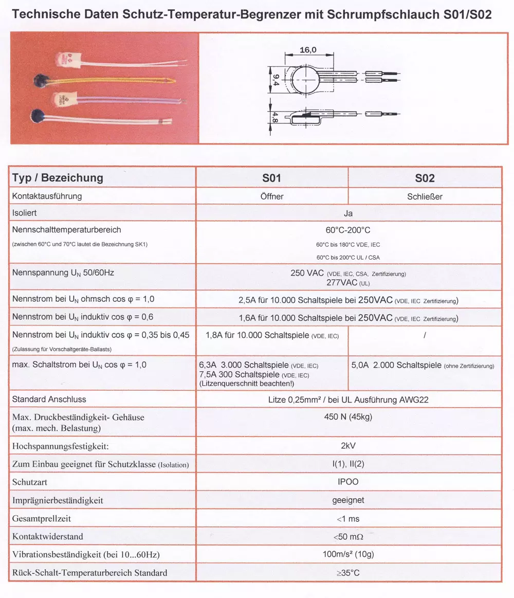 Termoelement normalt sluten kontakt